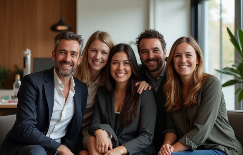 Lysblikk Studio team smiling in their studio
