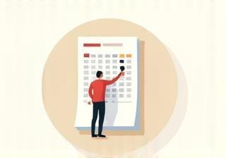 Person marking dates on a calendar